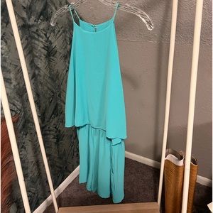 Teal halter neck romper